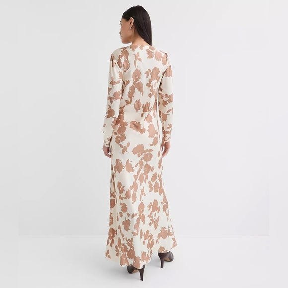 NWT LOFT Floral V-Neck Bias Maxi Dress in Size 14 - Picture 4 of 8